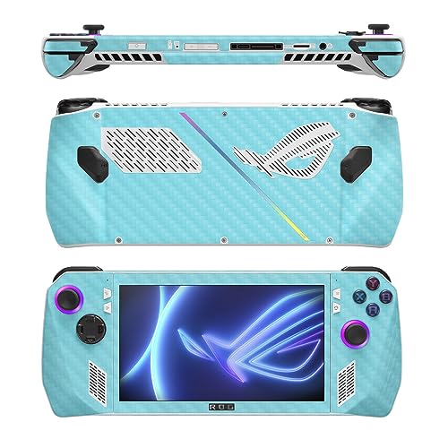 Image of MightySkins Carbon Fiber Skin Compatible with Asus ROG Ally - Solid Baby Blue | Protective, Durable Textured Carbon Fiber Finish | Easy to Apply