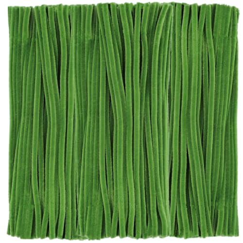 Moss Green Pipe Cleaners Craft Chenille Stems (200 Pieces) for DIY Art Creative Festival Day Decorations (0.24 x 12 Inch)