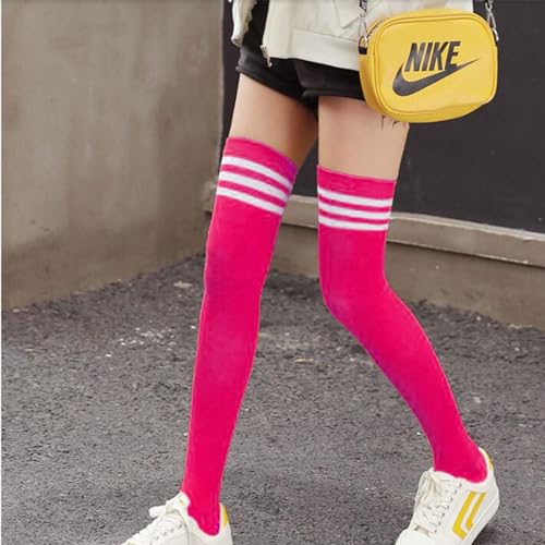 Image of DRESHOW Extra Long High Thigh Socks Striped Over Knee Thin Tights Long Stocking