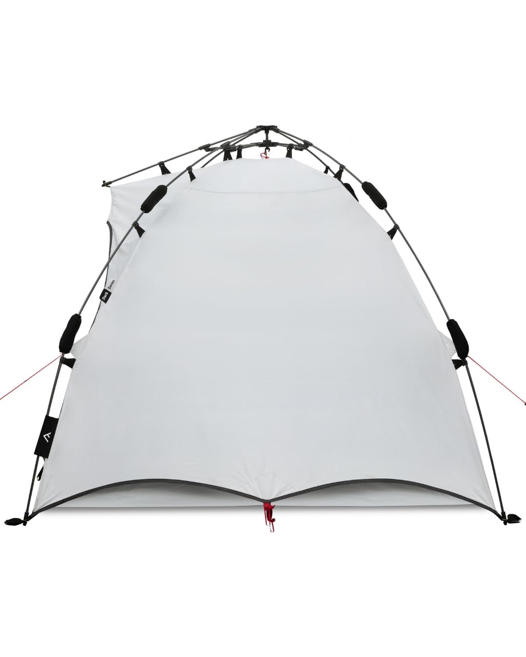 qeedo Quick Ash Dark Series Sekundenzelt innen komplett verdunkelt, wasserdicht, leicht & robust - Campingzelt für 2 Personen, Kuppelzelt mit kleinem Vordach, Moskitonetz & Schnellaufbau-System