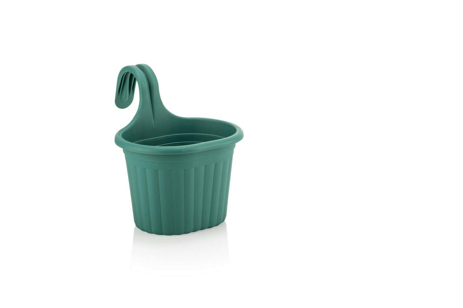 Tamersgifts Green Hanging Planter Plant Pots Trough Garden Fence Balcony Railing Flower Pot (, Small)