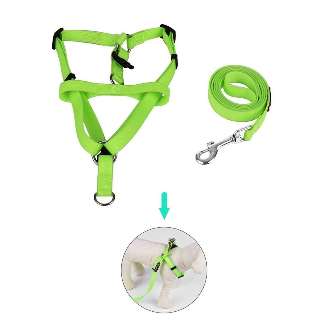 Juego de 2 piezas de arnés y cinturón de silicona para perro, incluye arnés ajustable de 1,2 m, S/M/L, tres tamaños a elegir, apto para todos los perros de cualquier edad (S)