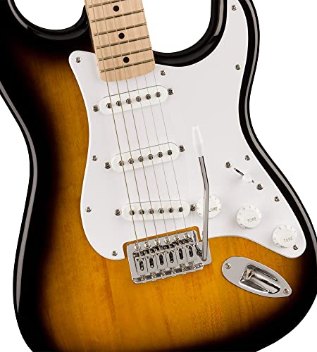 Image of Fender Squier Sonic Stratocaster - 2-Color Sunburst Bundle with Tuner, Strap, Picks, and Austin Bazaar Guitar DVD