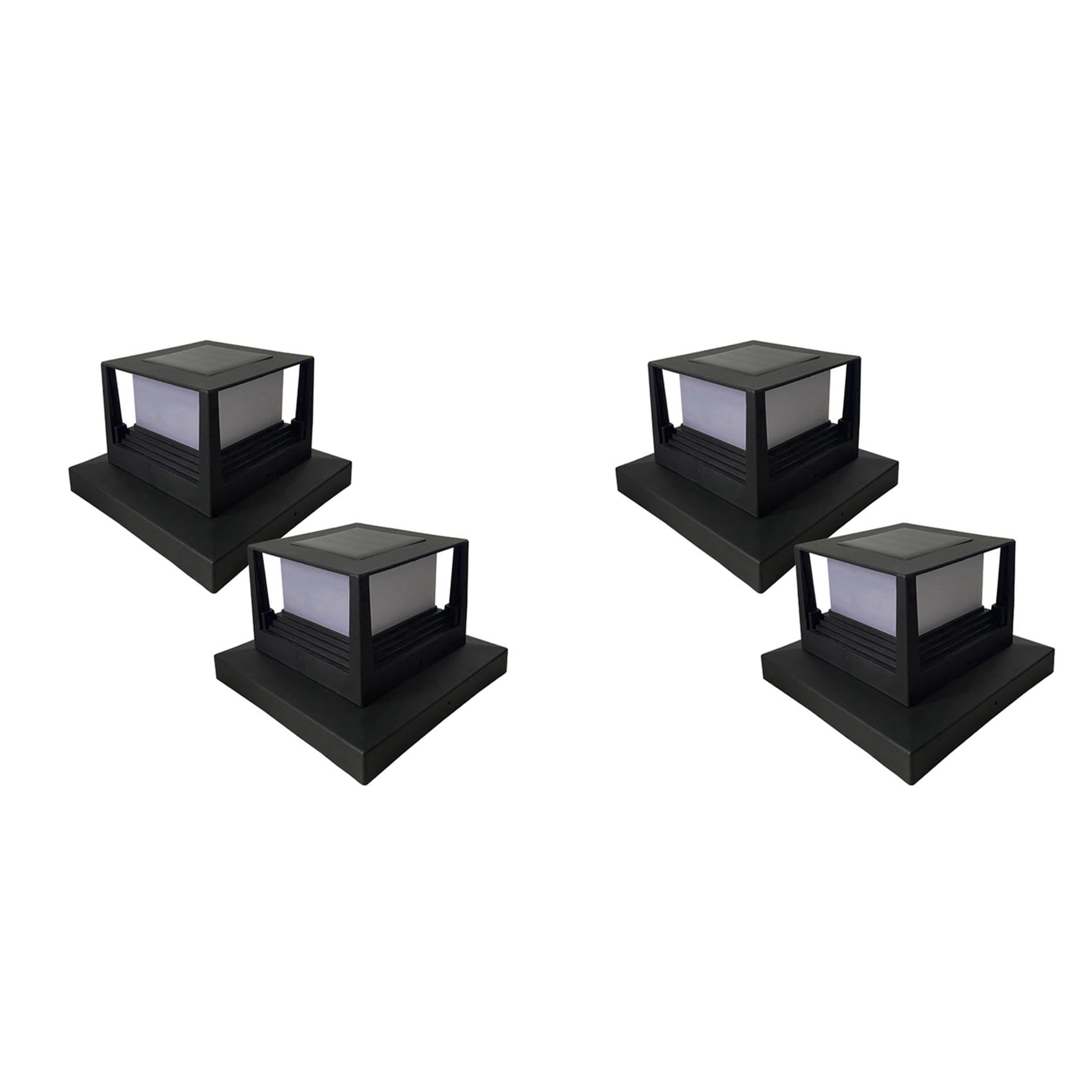 Lumière solaire clôture et pilier LED lot de 4 lampes de colonne pour jardin et villa