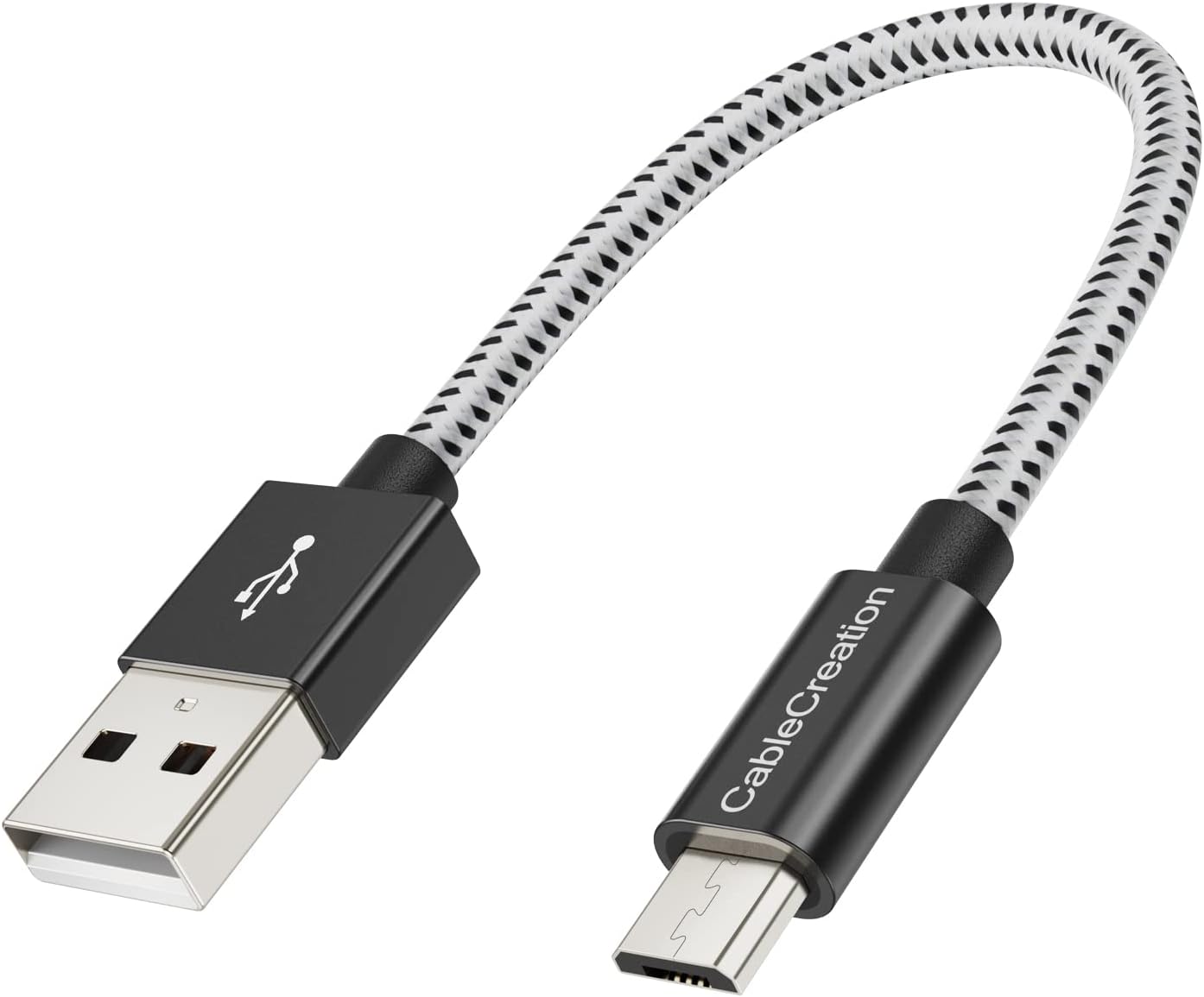 CableCreation [2-Pack Short USB to Micro USB Cable 0.5 FT, USB2.0 Micro USB Fast Charging Cable Triple Shielded for Raspberry Pi Zero, Roku TV Stick, PS4, Power Bank, Micro-B Phone, 0.15m