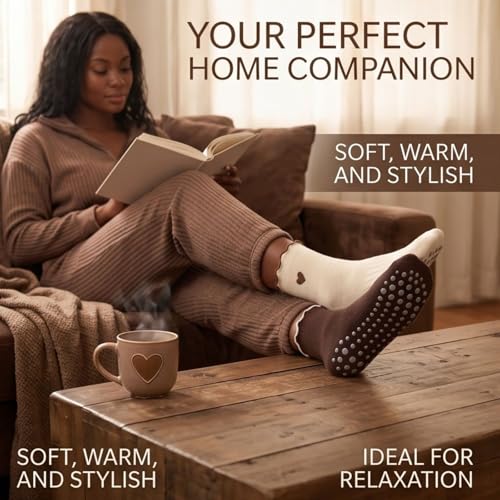 Image of Soxbang 3 /6 Pairs Cute Pilates Socks with Grips,Yoga Socks Barre Sock Non Slip Grip Embroidery for Barre Ballet Workout