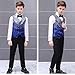 Boys Suit Vest Set Gradient Color Shiny Waistcoat Bowtie Set Slim Fit Fashion Business Dress Suit Vest Waistcoat,Blue,10 Years