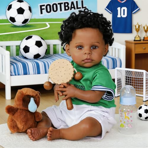 Muñeca Reborn Realista Niño Afroamericano 20 Pulgadas miniatura 2
