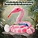 Tezituor Giant Stuffed Snake Plush Realistic Snake with 3 Babies&2 Eggs, 80 Inches Pink Snake Toy Birthday Valentines Gifts for Girls Kids
