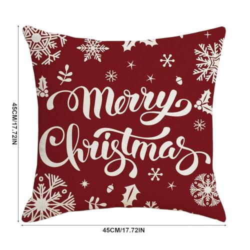 Set of 4 Christmas Pillow Covers 18 x 18 Inch Christmas Snowflakes Tree - image 2