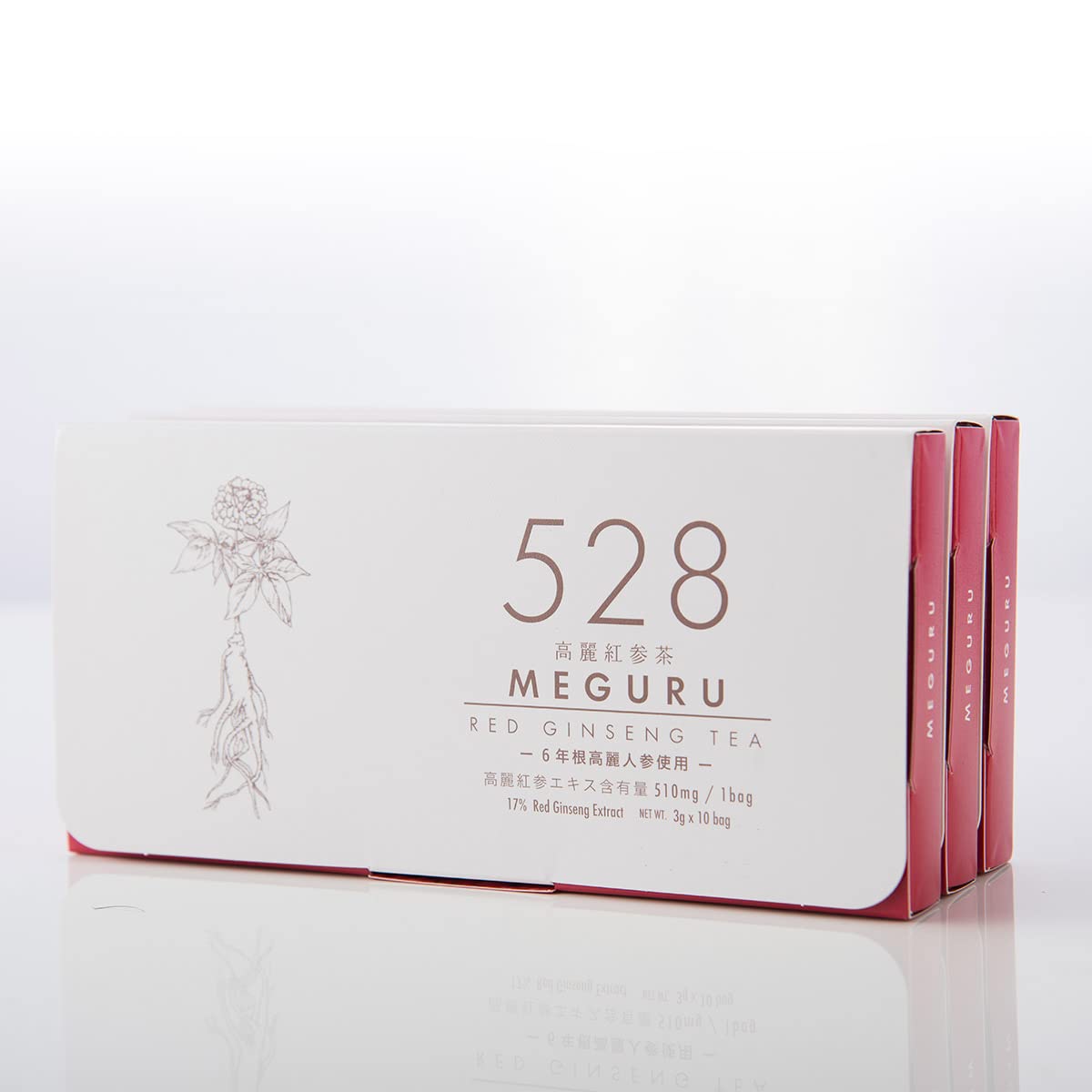 Amazon.co.jp: 528高麗紅参茶 MEGURU (3箱セット) 高麗人参茶1箱30包入 