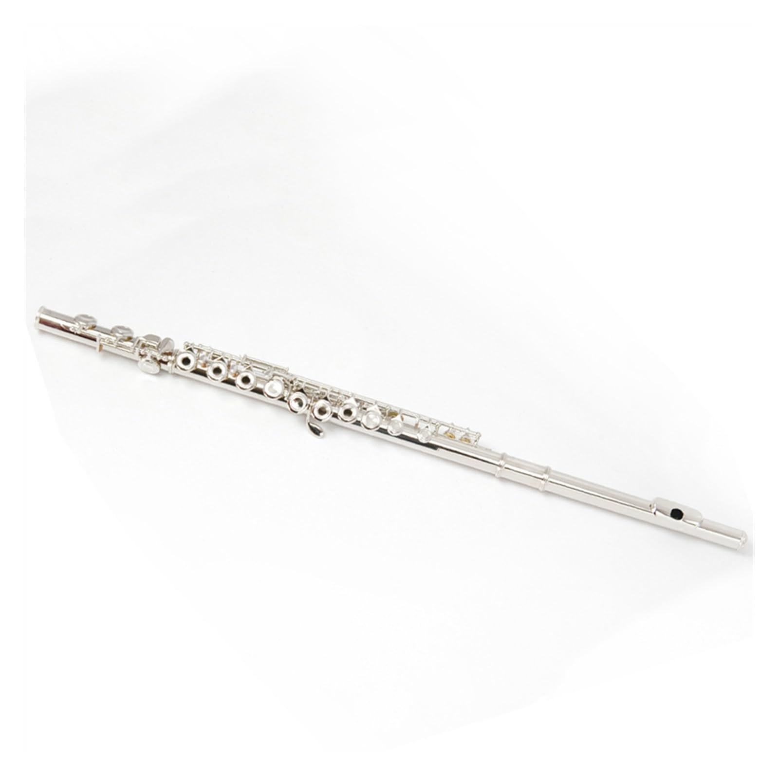 Flûte Flûte en argent nickelé à 16 trous, Instrument à double usage avec clé E et tonalité C adapté aux débutants
