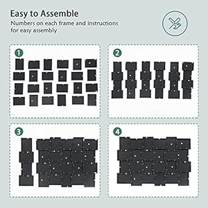 Asense collage picture frames 4×6 24 openings wall hanging family multiple selfie gallery wall mounting photo frames black assembly required  urban country home decor