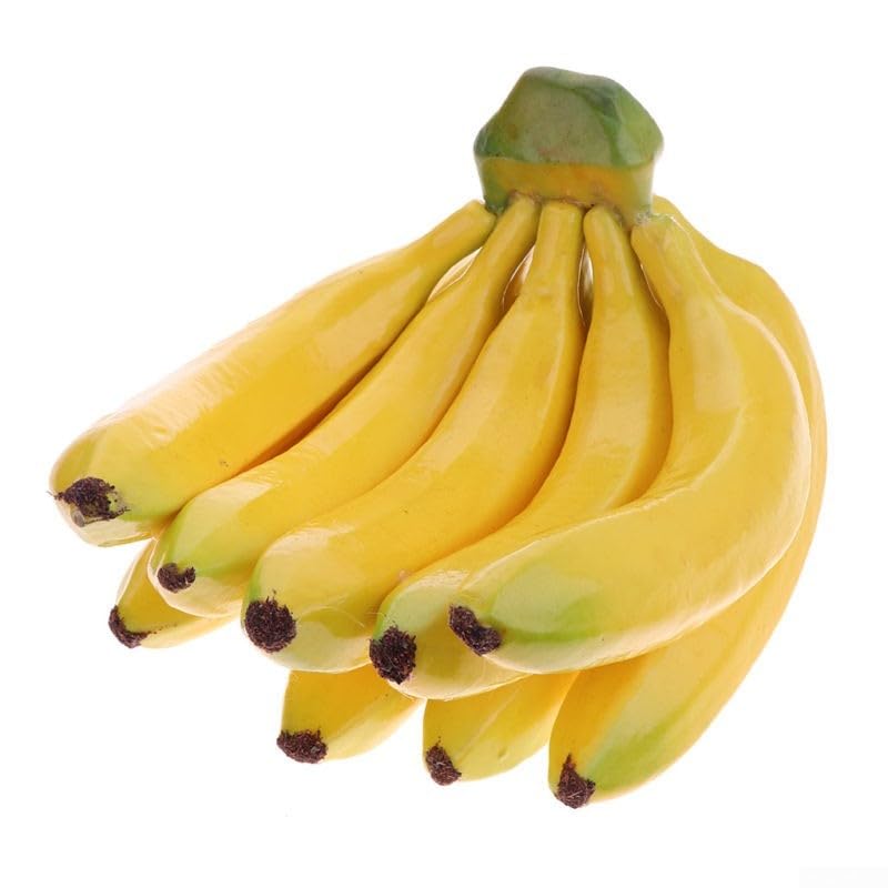 CookiBlend Artificial Banana Bunch, Lifelike Banana Bunch Simulation Fruit Decor Decorative Fake Fruit Model Display Photography Props for Kitchen Home Party Decor