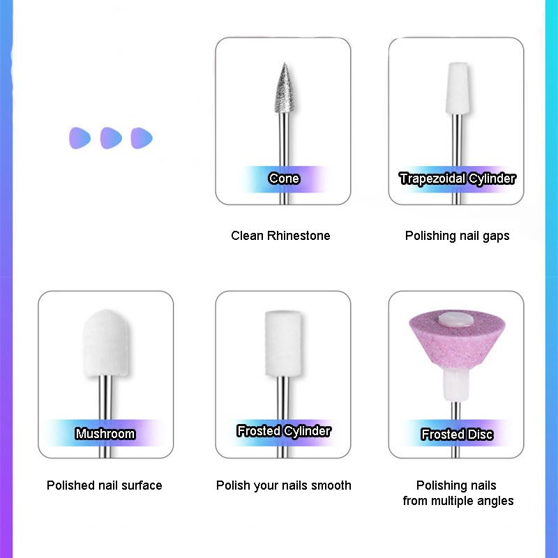 zalati Electric Nail Drills Set Nail Drill Machine Kit Acrylic Nail Polish Gel Remover Tools for Nail Art Beauty - Image 2