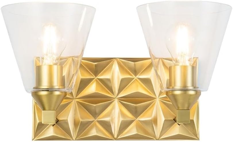 BOWERY HILL Transitional 2-Light Metal Bath Vanity Light in Aged Brass
