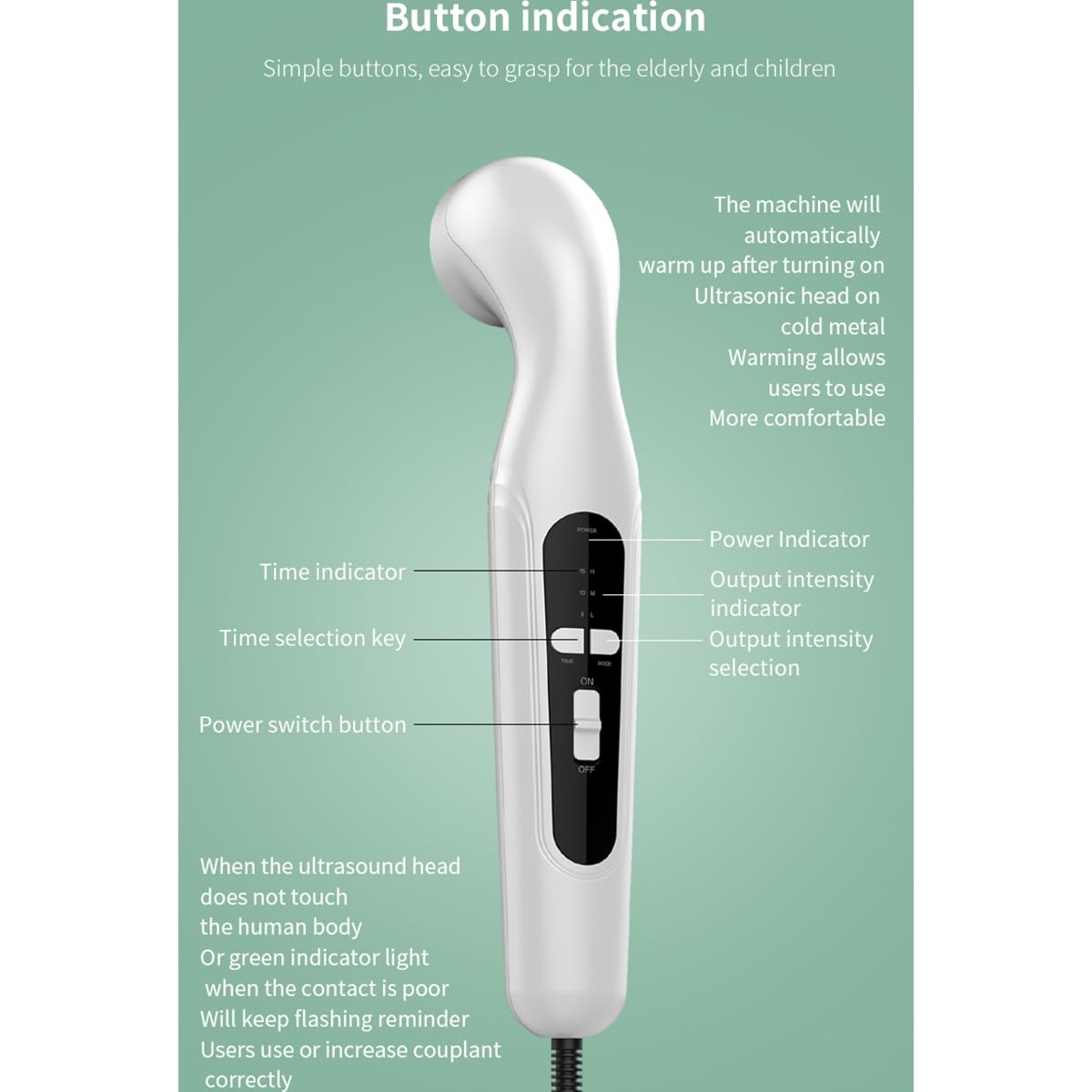 15W Ultraschall-Massagegerät Tragbar mit 3 Einstellbare Geschwindigkeiten
