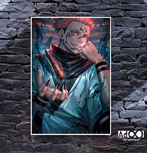 Image of AD INFINITUM Anime jujutsu kaisen 300 gsm Paper Wall Poster, Multicolor | 13 x 19 inches | (SUKUNA 4)