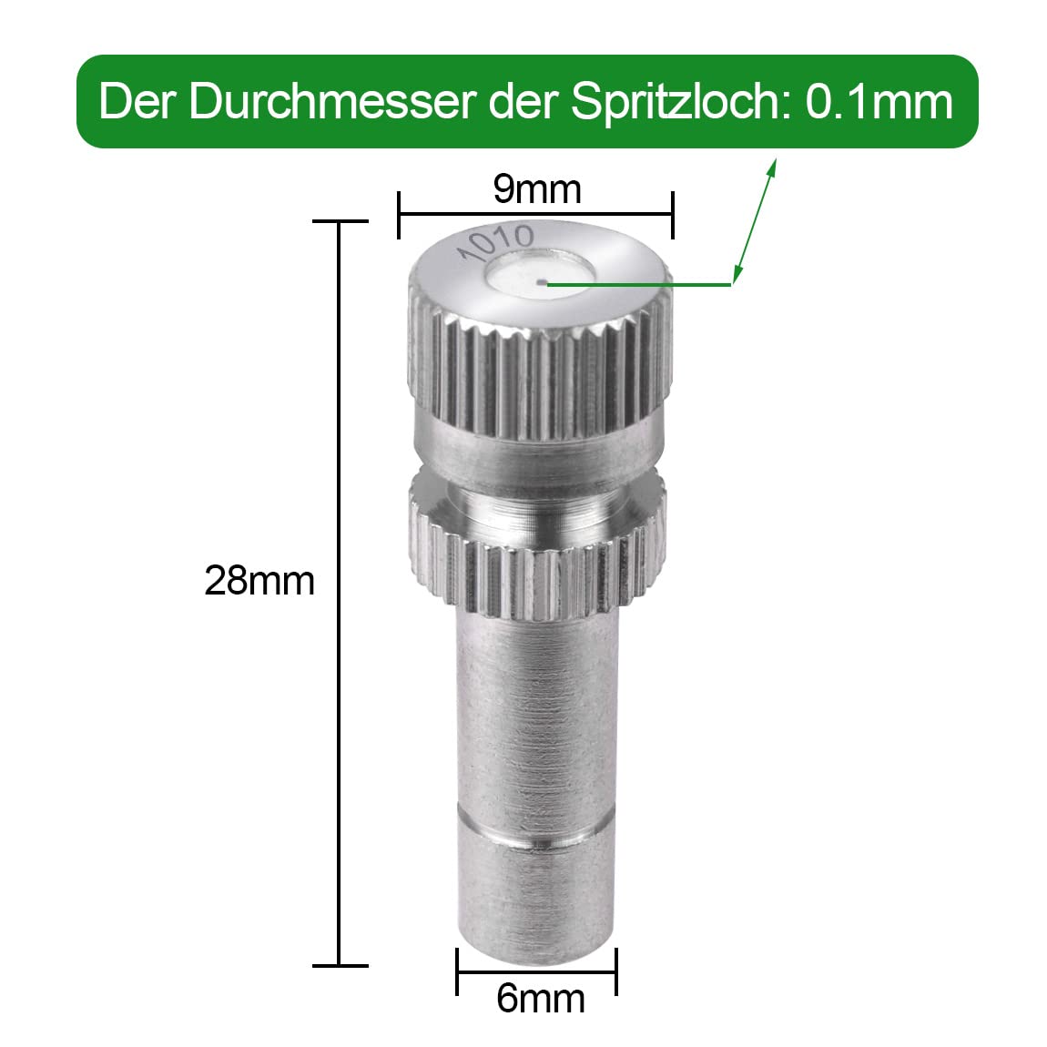 10 Nebeldüsen Aus Messing – 0,3 Mm Öffnung, 10/24 UNC-Gewinde, Für Kühlung, Bewässerung & Nebelanlagen