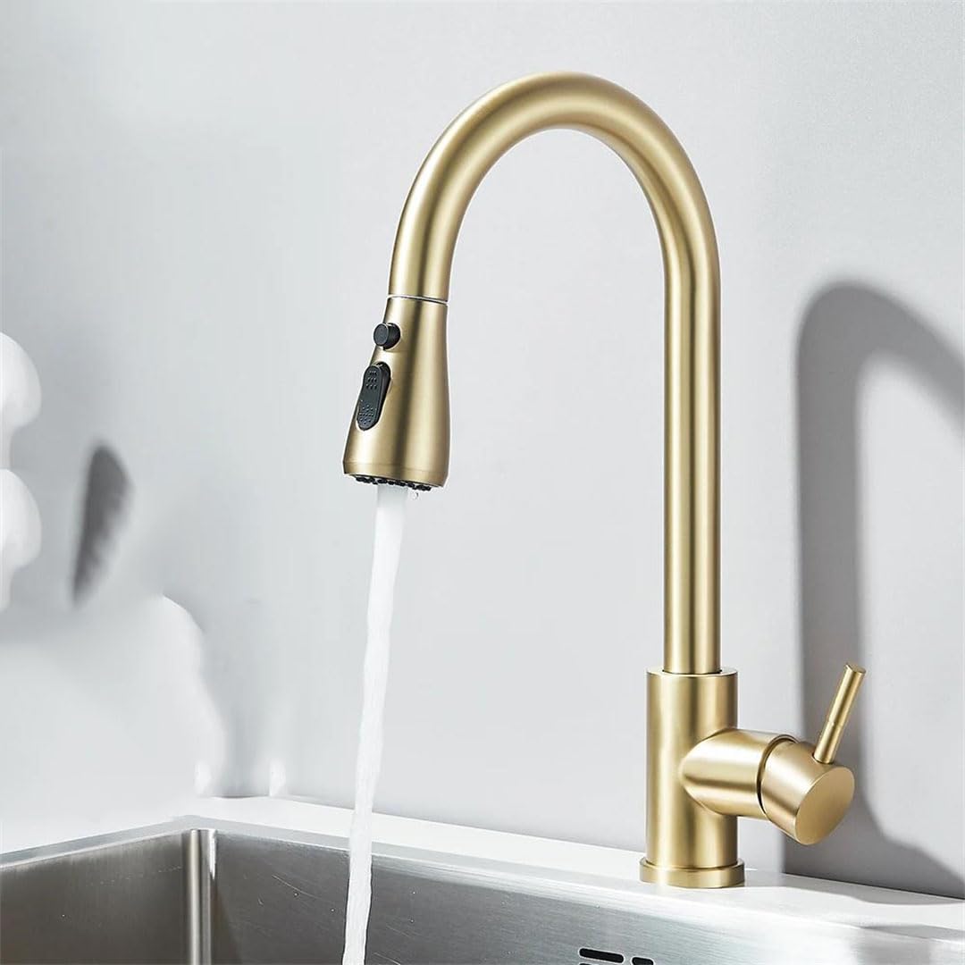 Grifo de Cocina extraíble Giratorio de 360 Grados con Mezclador de Agua fría y Caliente, Grifo Moderno de Acero Inoxidable para Fregadero, Ideal para Uso doméstico y en restaurantes.