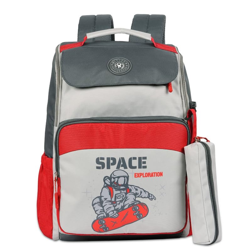 Space Kids School Backpack with Free Pencil Stationary Pouch | 24L Polyester Unisex Casual Backpack/Daypack/Travel Backpack/School Bag for Boys & Girls-image-22