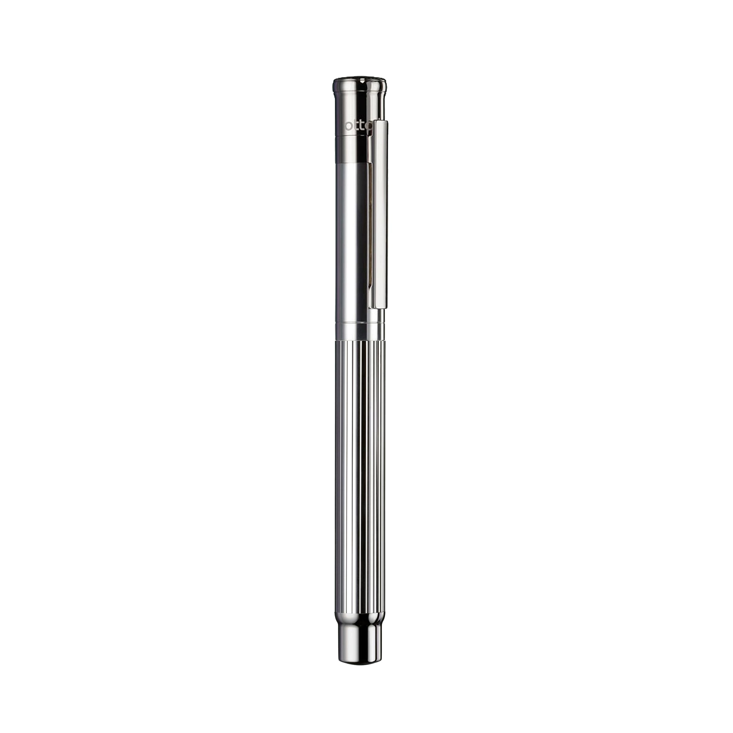 Otto Hutt Design 04 Füllfederhalter Silber, mit Schaft glanz lackiert und Faden-Guilloche, Kappe und Beschlagteile glanz Platin beschichtet, Stahlfeder, Federstärke: EF, 038-61900