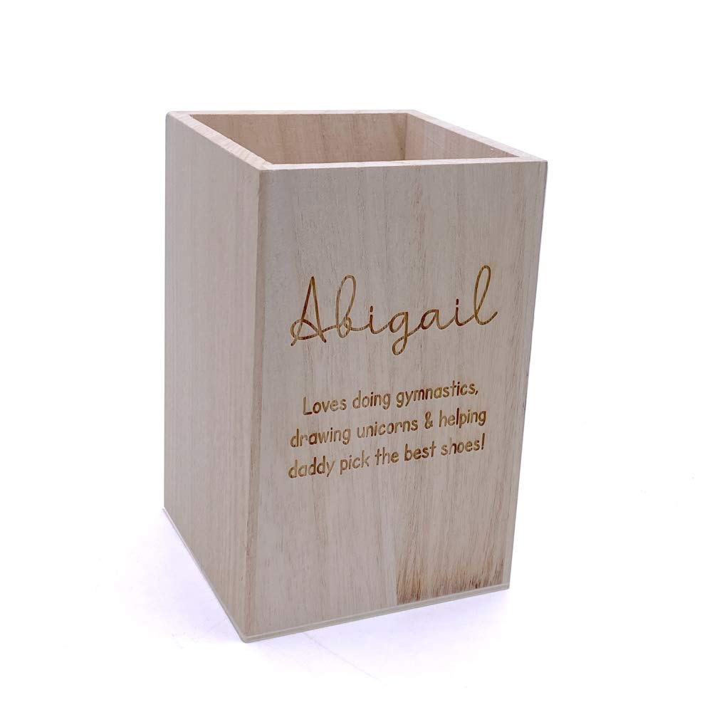 Childrens Pencil Holder Personalised Wooden Pencil Pot Gifts For Kids DSK-4
