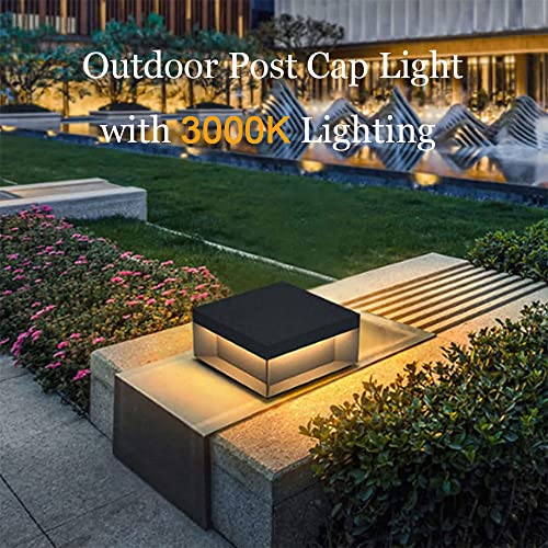 Mgjxtwg Outdoor Post Lights - Led Modern Black Column Pillar Lamps Square Patio Pole Pillar Lights Outside Waterproof Stainless Steel Gate Deck Stigma Lantern #TOP4
