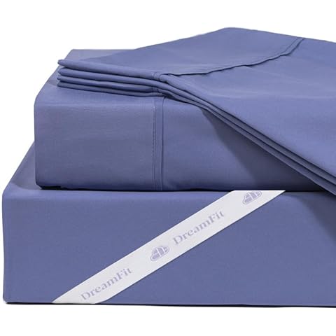 Dreamfit Sheets Degree 5 Bamboo RichWith Dreamflex Corner Band - Made in The USA (King, Blue) Cover