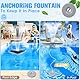 DeeprBling Solar Springbrunnen Pool mit Licht-Show, Solar Wasserfontäne Teich mit 9 Lichtmodi durch Tastensteuerung, Schwimmend Pool Fontäne mit Anker, Schwimmender Springbrunnen für Außen Pool Teich