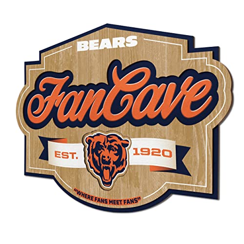 Image of YouTheFan NFL Chicago Bears FanCave Wall Art | Ready-To-Hang, 3D Multi-Layered Construction, Floating Wall Mount Design, Great Fan Gift, Officially Licensed Artwork