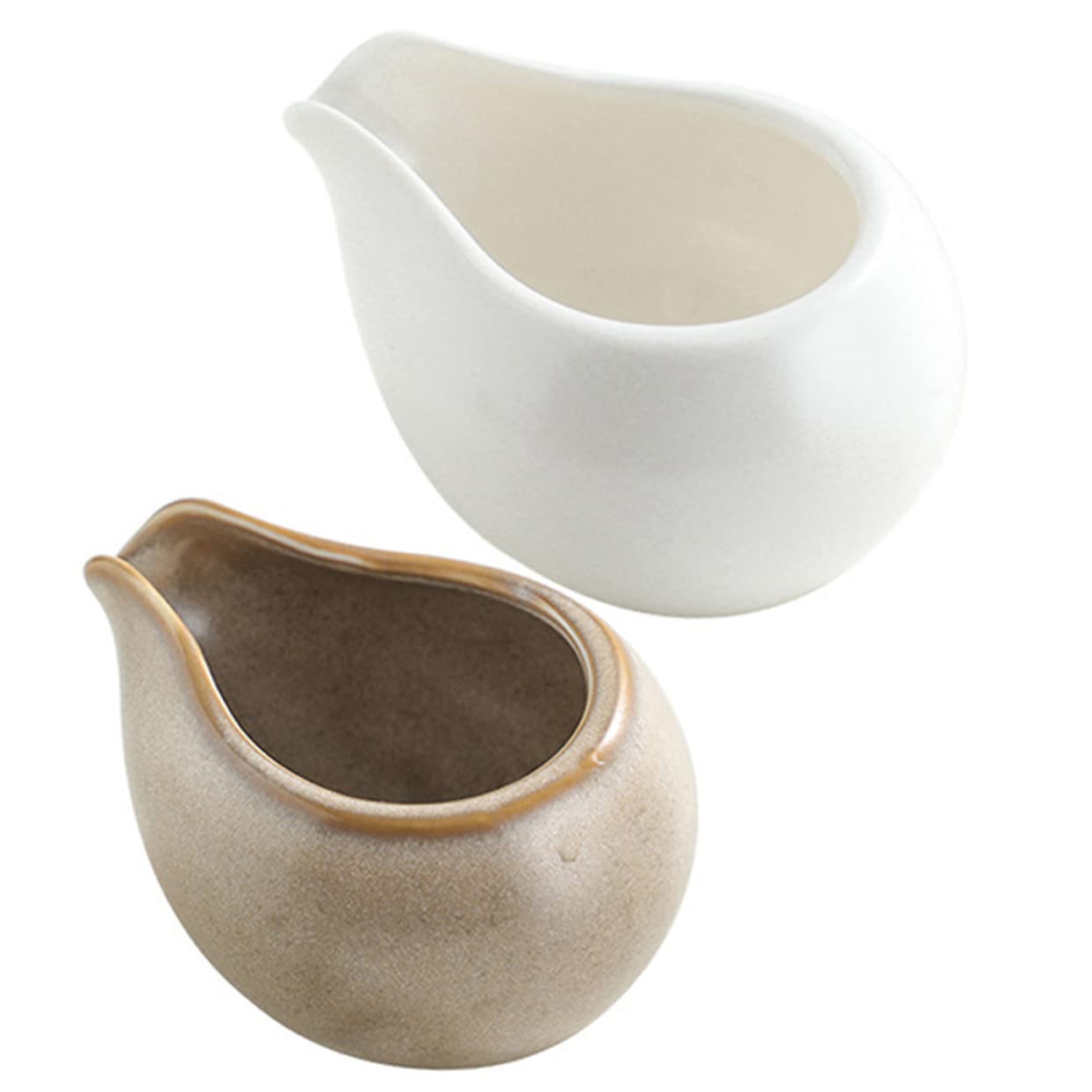 Cabilock 2pcs Ceramic Milk Cup Porcelain Creamer Pitcher Small Creamer Coffee Creamer Milk Creamer Jug Honey Container Coffee Syrup Pitchers Tea Creamer Pitcher Sauce Bowl Ceramics