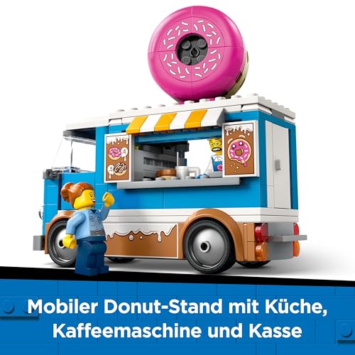 LEGO City Donut Truck - Spielzeug Foodtruck mit 2 Minifiguren Polizist - Bauspielzeug für Jungen und Mädchen ab 5 Jahren - Geschenkidee zum Geburtstag & für Feiertage 60452