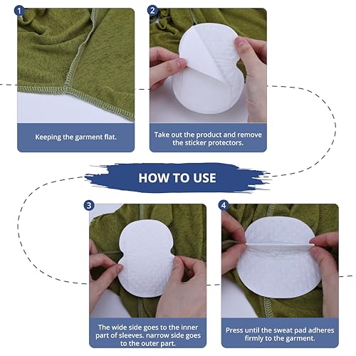 100PCS Underarm Sweat Pads for Sweating, Comfortable Dress Shields for Underarm Women, Disposable Sweat Patch Armpit Pads Men, Extra Adhesive, Non Visible