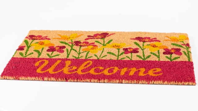 CaySep Bloemen welkom matten bloem kokos deurmat kleurrijke lente deurmat indoor entree schattige decoratieve buiten deurmatten antislip buiten deurmatten voor voordeur tapijten 43 x 74 cm