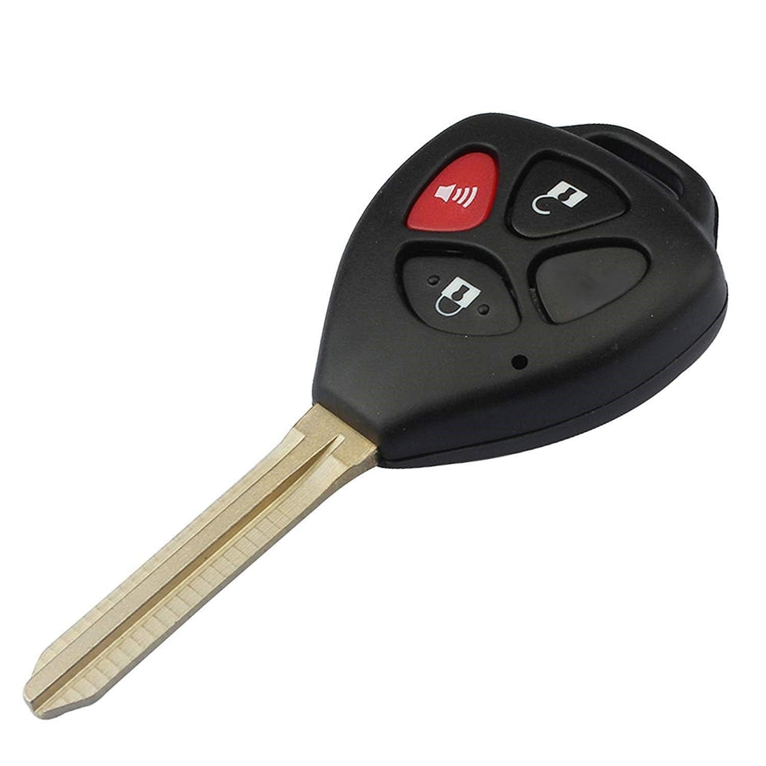 innova/fortuner/corolla/camry - 4 button remote car key shell/case/body for centre locking/key less entry