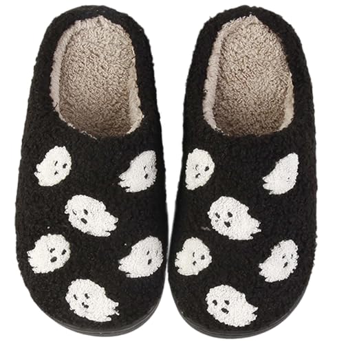 Aucomfo Halloween Spooky Skull Scream Slippers For Women Men,Pumpkin...