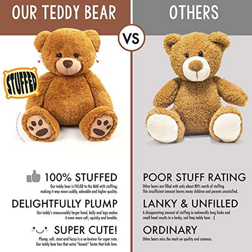 image for LotFancy Teddy Bear Stuffed Animals, 20 inch Brown Soft Cuddly Stuffed