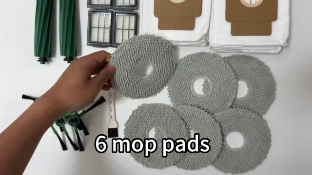 Image of 26 Pcs Replacement Parts Compatible with iRobot Roomba 505X Combo, Plus 405 Combo /505 Combo /507 Combo Vacuum:2 Main Brushes, 7 Dust Bags, 6 Mop Pads, 4 Filters, 6 Side Brushes and 1 Cleaning Tool