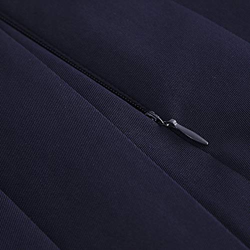 Only Faith Women/Girls JK Uniform Skirt Elastic Waist Classic Pleated Skirt (Navy Blue-Long, XL)3