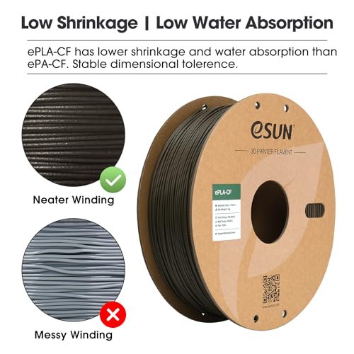 Image of eSUN Carbon Fiber PLA Filament 1.75mm, Matte Texture 3D Printer Filament Carbon Fiber Reinforced PLA for Fast Printing, 1KG Spool (2.2 LBS) 3D Printing Filament for 3D Printers, Brown