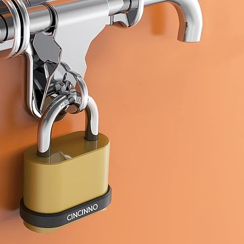 Miniatura 6 de Cerradura de combinación de 4 dígitos, candado de combinación al aire libre con grillete de acero endurecido, cerraduras con código para cobertizos,