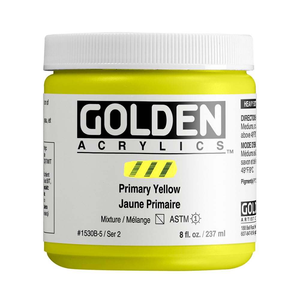 Jaune primaire acrylique épais Golden 236ml haute opacité