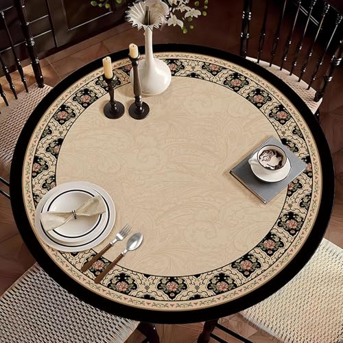 PUレザー製 テーブルクロス テーブルマット デスクマット ビニールクロス ビニールマット カラー8 円形 防水・防油・耐久・耐熱 撥水加工 汚れ対策 サイズ選択可能 キッチン 家庭用 135cm 業務用 四季通用