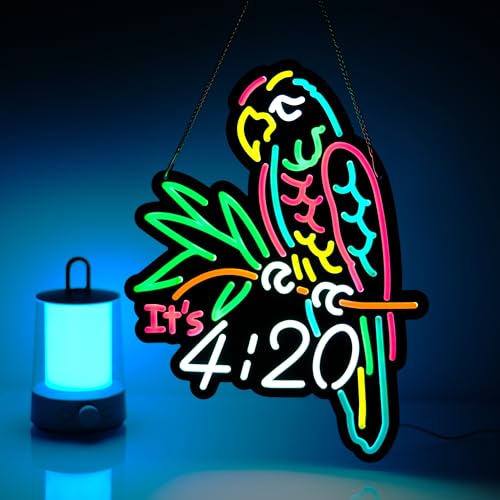 Image of 17x13 Inch Parrot Neon Signs Art Wall Lights for Beer Bar Club Bedroom Hotel Pub Cafe Wedding Birthday Party Gifts
