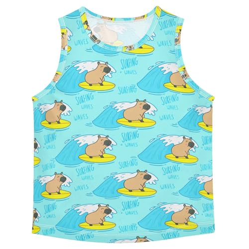 Capybara Surfing Wave Boys Tank Tops Toddler Tank Top Shirts Undershirts Quik Dry for Boy,3T - Main Image