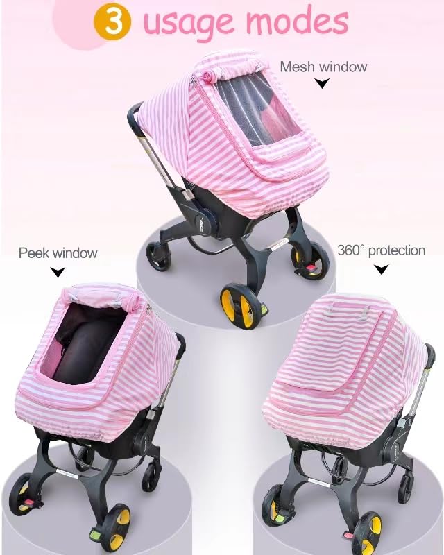 Miniatura 4 de Fundas de asiento de automóvil para bebés, funda de asiento de automóvil para niños y niñas, resistente al viento, toldo de asiento de automóvil a