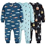 Gerber Toddler Boys' Fleece Footless Pajamas 3-pack, Skateboard/Guitars, 5T