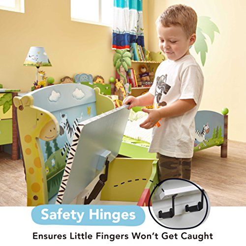 Fantasy Fields - Sunny Safari Animals Thematic Kids Storage Bench | Imagination Inspiring Hand Crafted & Hand Painted Details Non-Toxic, Lead Free Water-based Paint