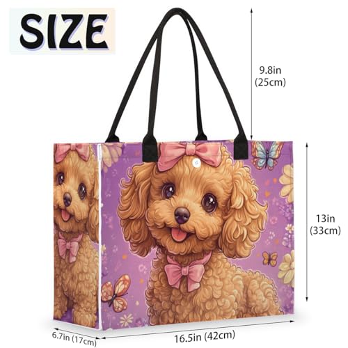 Teddy Puppy Tote Bag for Women Large Beach Bag Reusable Tote Bags for Work Travel Beach Shopping2